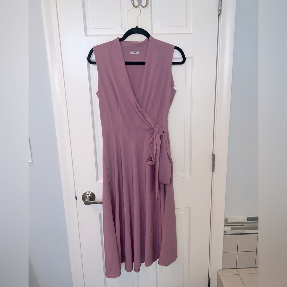 A-Line Sleeveless Lavendar Wrap Dress